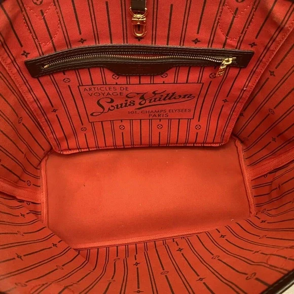 โค๏ธโ๐ฉนSOLDโค๏ธโ๐ฉน Louis Vuitton Neverfull MM Damier Ebene Cherry Red Tote Bag(SP0069) - Picture 9 of 12